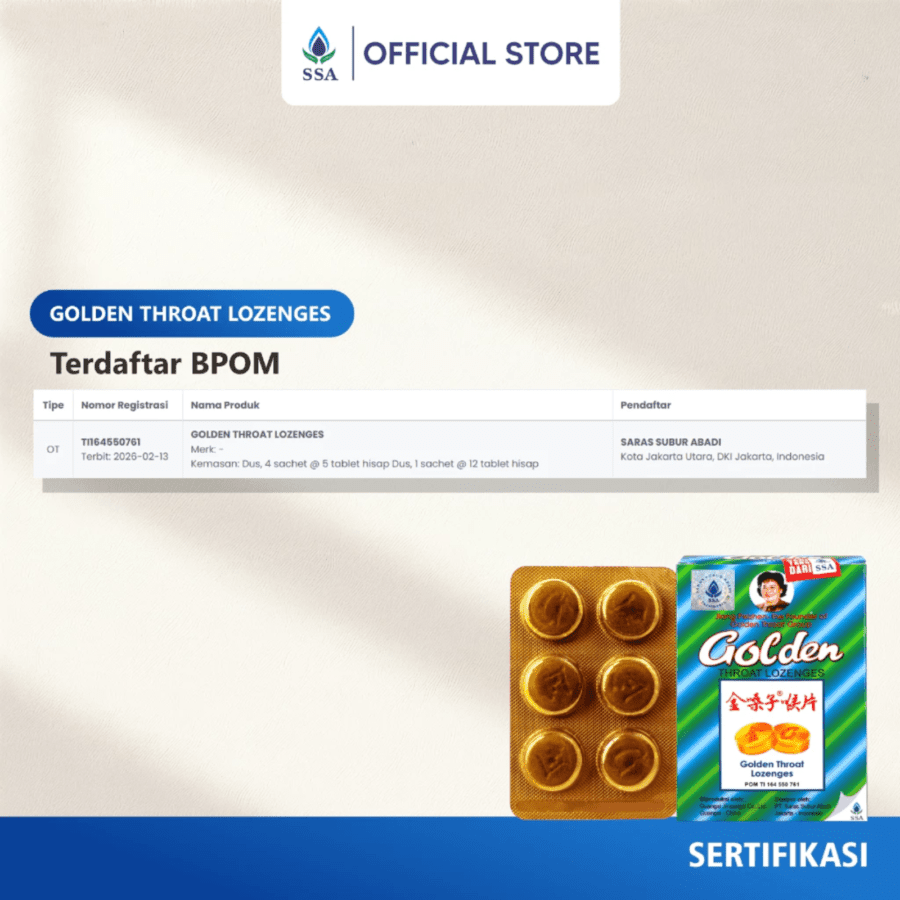 Golden Throat Lozenge Permen Pereda Sakit Tenggorokan