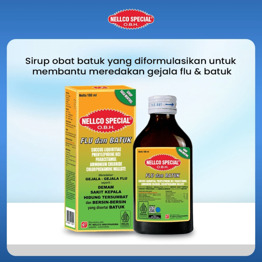 OBH Nellco Special PE Menthol Sirup Obat Flu dan Batuk