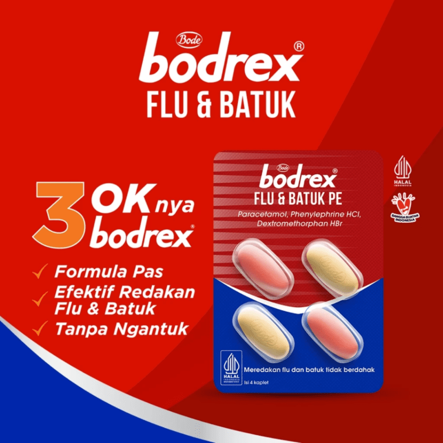 Bodrex PE Obat Flu dan Batuk Tidak Berdahak Strip