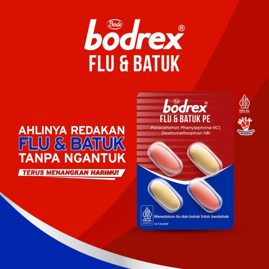 Bodrex PE Obat Flu dan Batuk Tidak Berdahak Strip