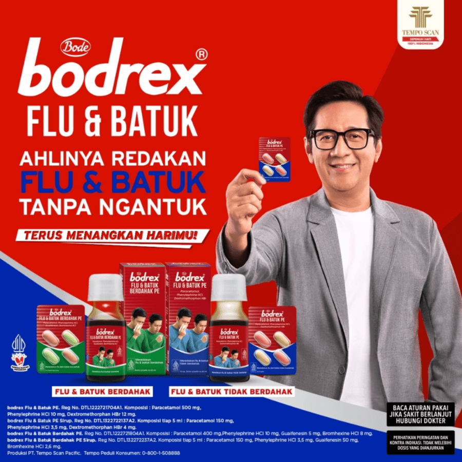Bodrex PE Obat Flu dan Batuk Tidak Berdahak Strip
