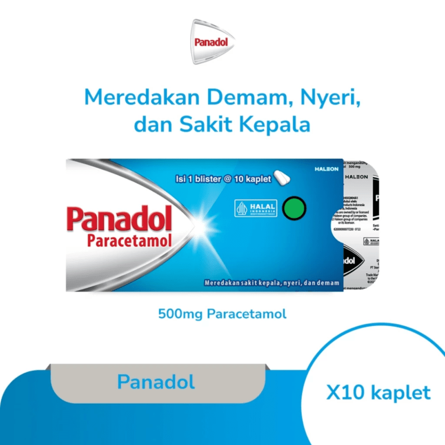 Panadol 500 mg Obat Sakit Kepala dan Demam Strip