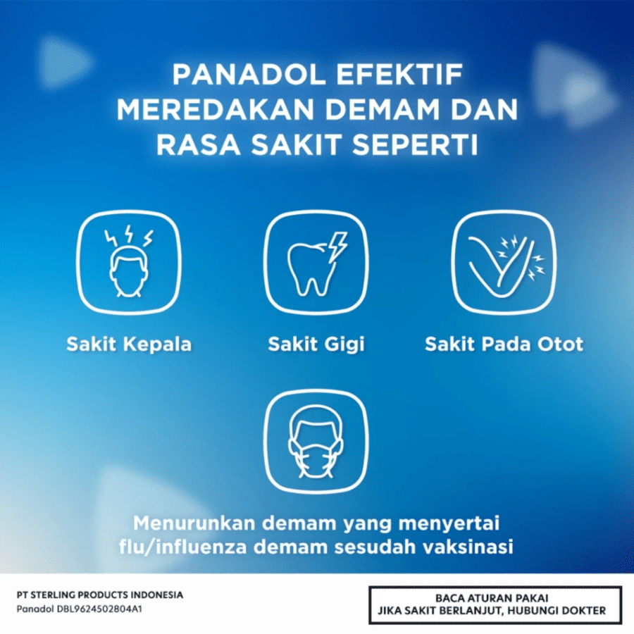 Panadol 500 mg Obat Sakit Kepala dan Demam Strip