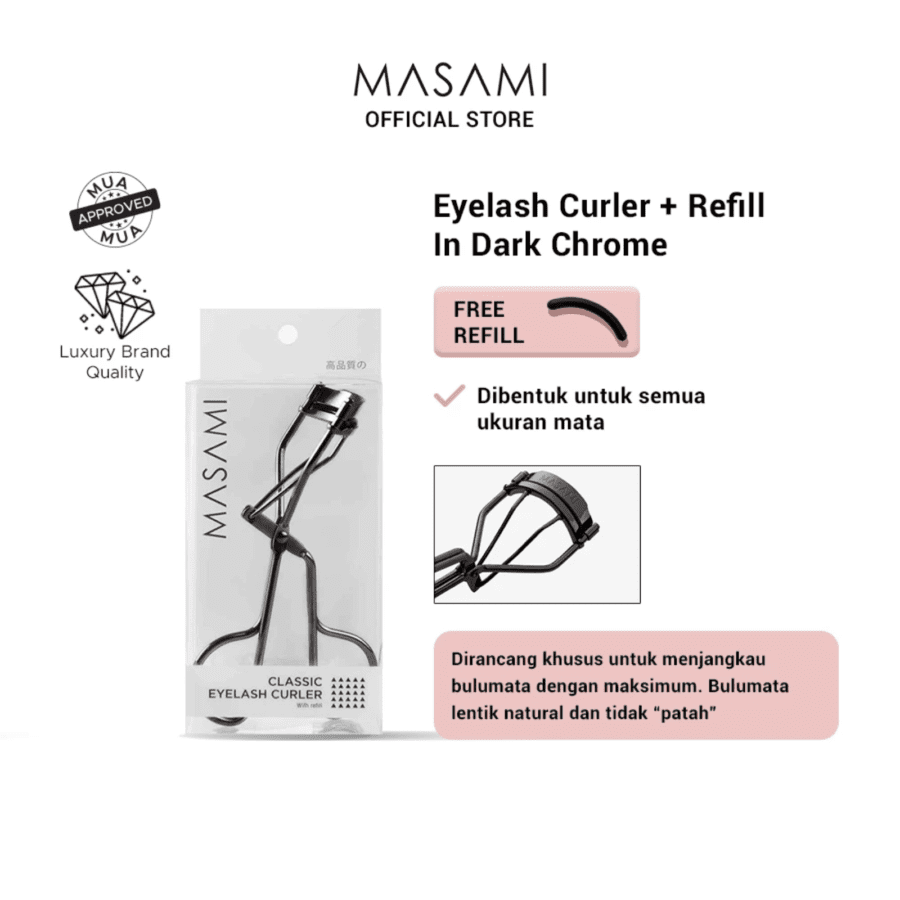 Masami Classic Dark Chrome Eyelash Curler + Refill