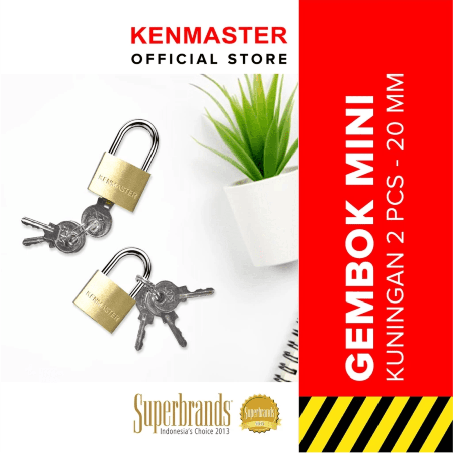Kenmaster Gembok Kuningan 20mm