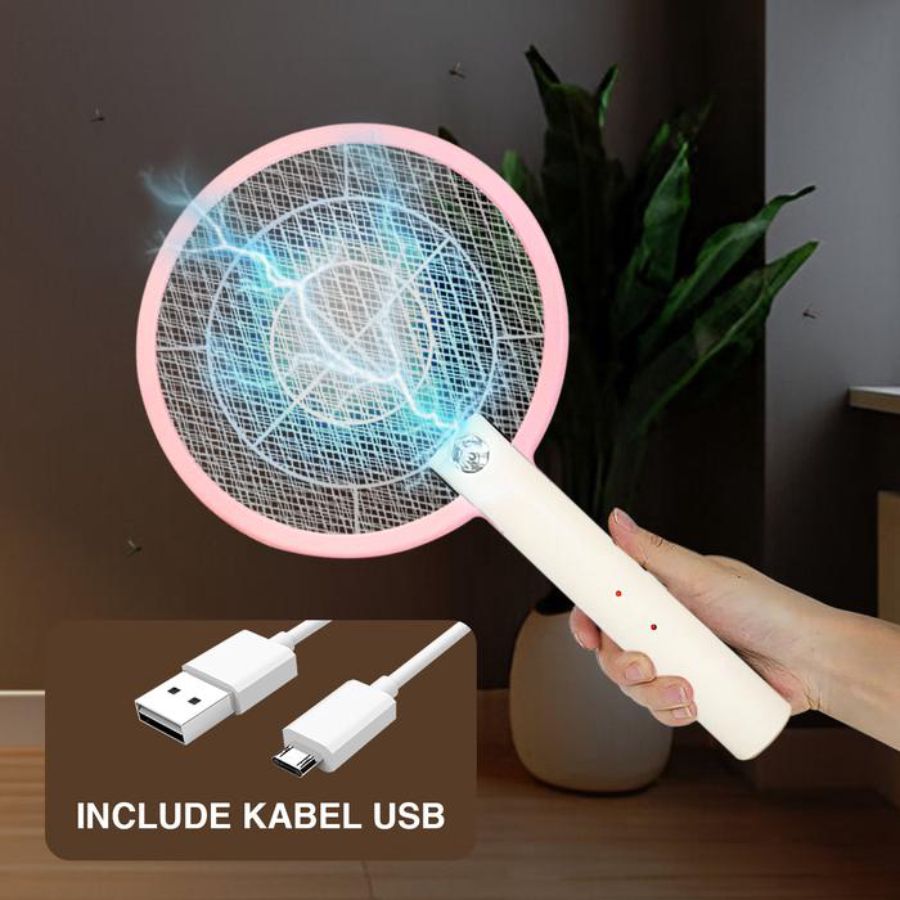 Kenmaster Raket Nyamuk Rechargeable USB + Lampu LED KM-624 1 pcs