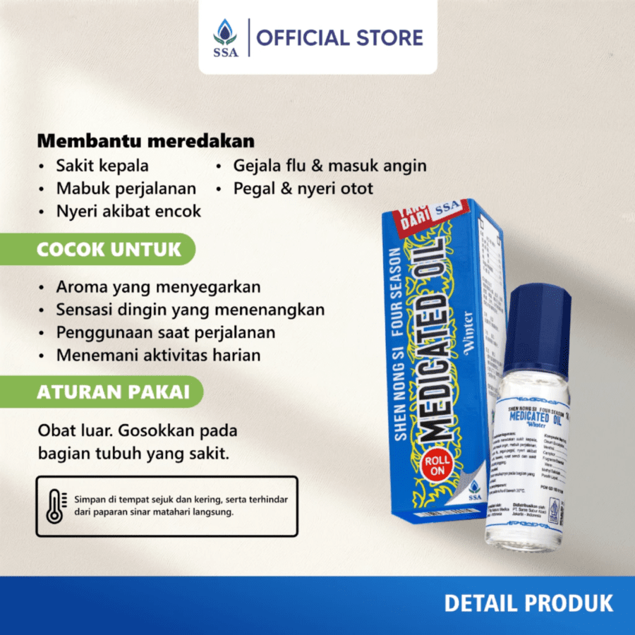 Four Season Medicated Oil Winter Minyak Angin Roll On