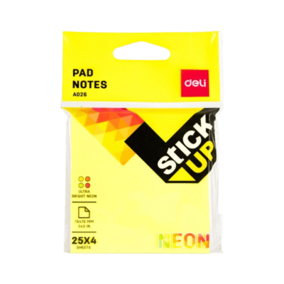 Deli Sticky Note Neon 4 Warna 100 Lembar