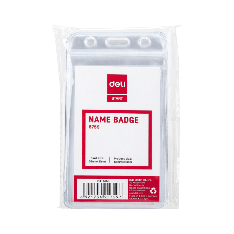 Deli ID Case Name Badge Transparent Portrait