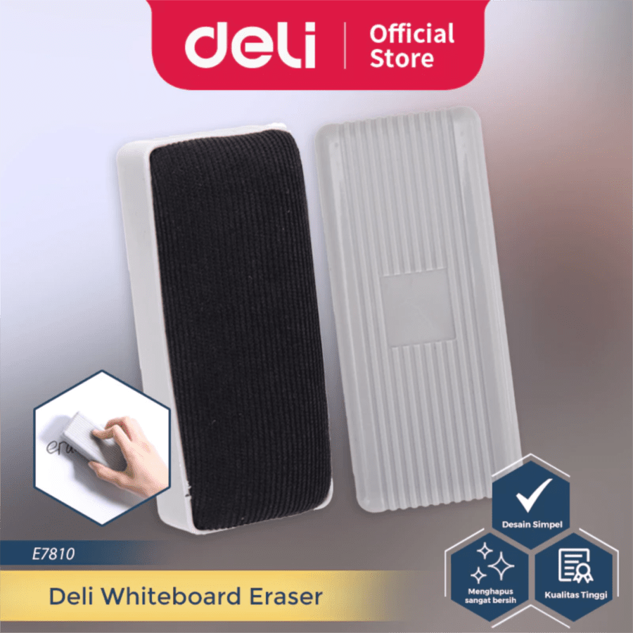 Deli Whiteboard Eraser Grey 11cm x 5cm E7810
