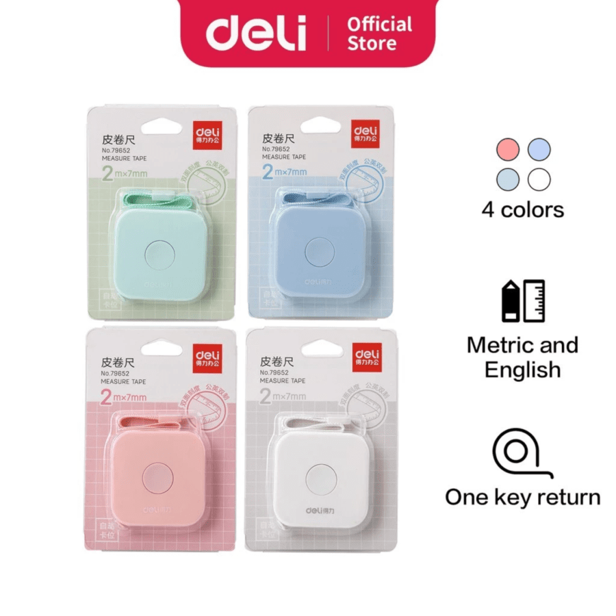 Deli Measuring Tape Mini Retractable 2m