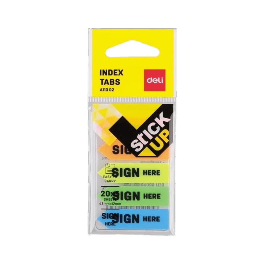 Deli Index Tab Plastik Sign Here 5 Warna 100 Lembar