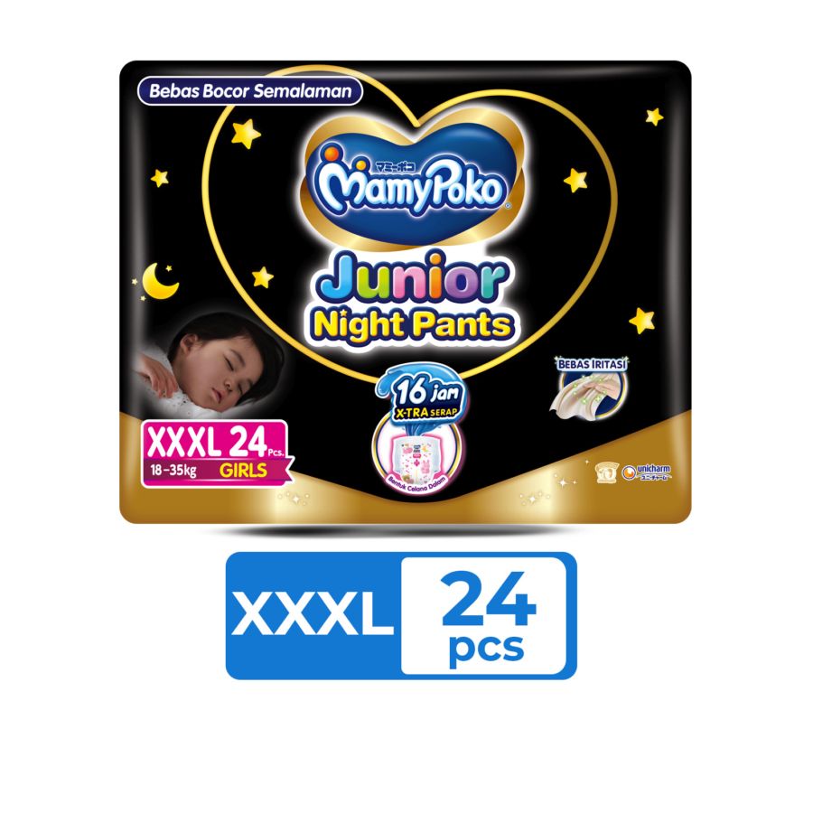 Mamypoko Junior Night Girls Pants Diapers XXXL24