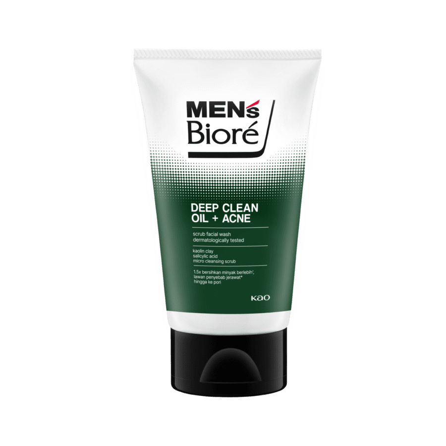 Men's Biore Deep Clean Oil + Acne Scrub Facial Wash