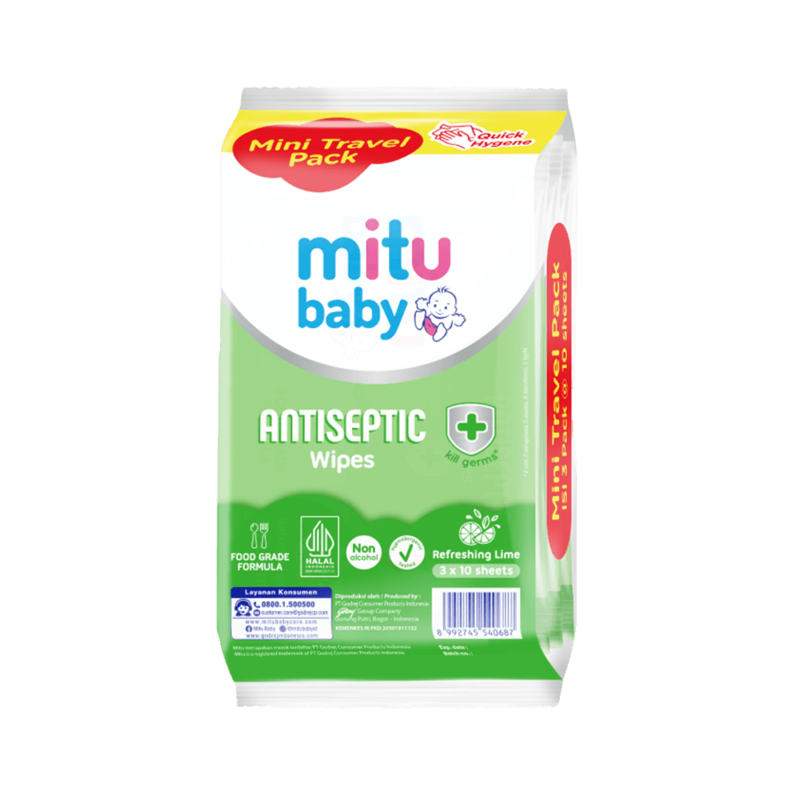 Buy 1 Get 1 Mitu Antiseptic Wipes Refreshing Lime Tisu Basah Travel Pack