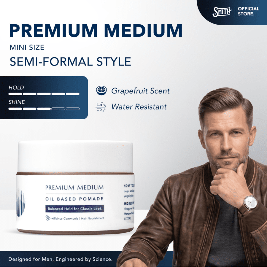 Smith Premium Medium Hair Pomade Oil Based Travel Size