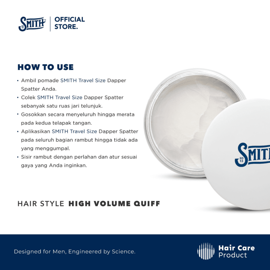 Smith Dapper Spatter Hair Pomade Water Based Travel Size