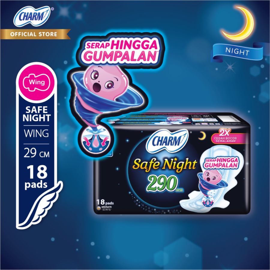 Charm Safe Night Wing 29cm Pembalut Kewanitaan