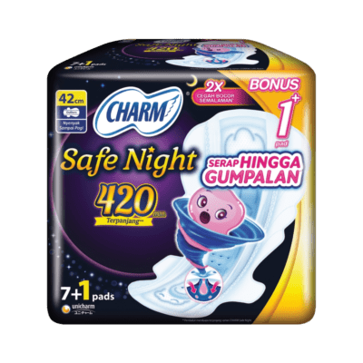 Charm Safe Night Gathers 42cm Pembalut Wanita