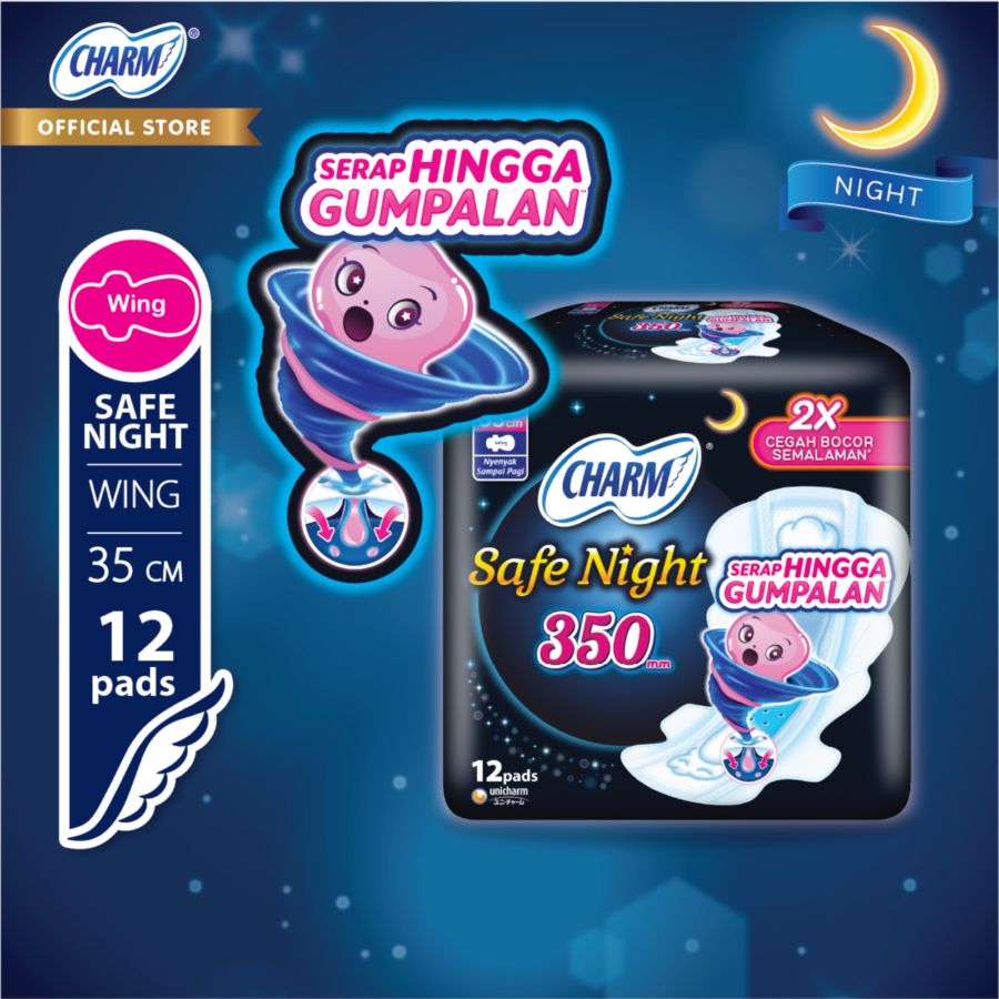 Charm Safe Night Wing 35cm Pembalut Wanita