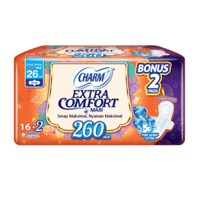 Charm Extra Comfort Maxi Wing 26cm Pembalut Kewanitaan