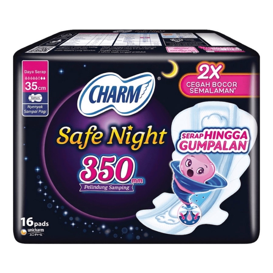 Charm Safe Night Gathers 35cm Pembalut Kewanitaan