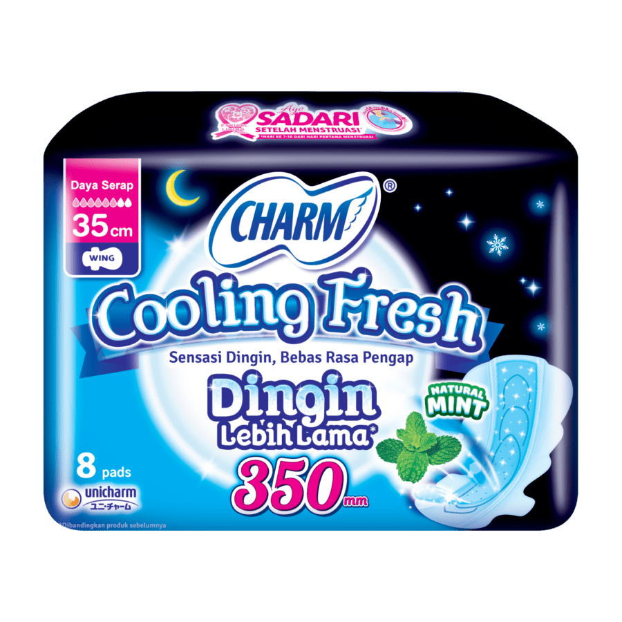Charm Cooling Fresh Night Wing 35cm Pembalut Kewanitaan