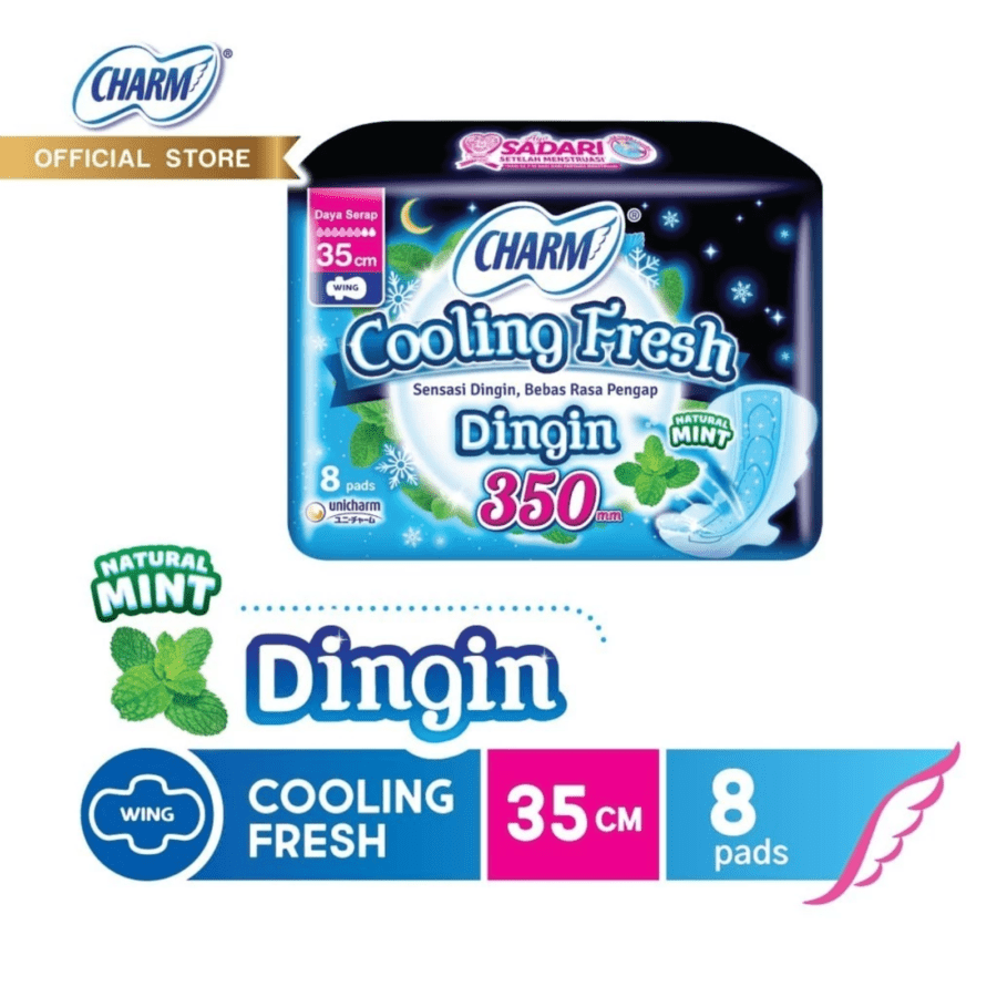 Charm Cooling Fresh Night Wing 35cm Pembalut Kewanitaan