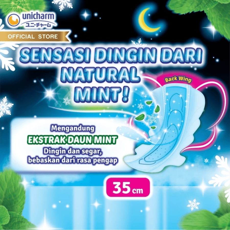 Charm Cooling Fresh Night Wing 35cm Pembalut Kewanitaan