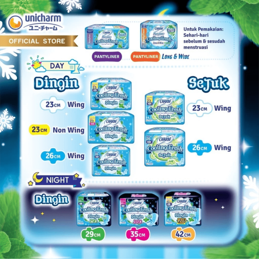 Charm Cooling Fresh Non Wing 23cm Pembalut Kewanitaan