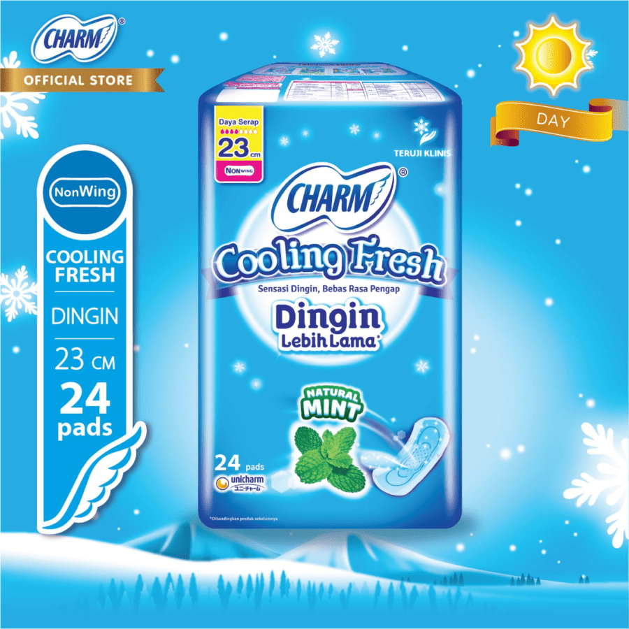 Charm Cooling Fresh Non Wing 23cm Pembalut Kewanitaan