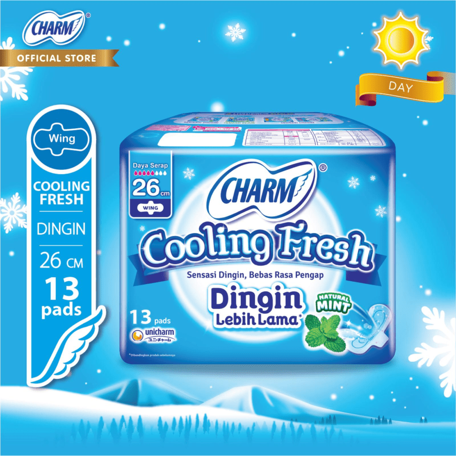 Charm Cooling Fresh Wing 26cm Pembalut Kewanitaan