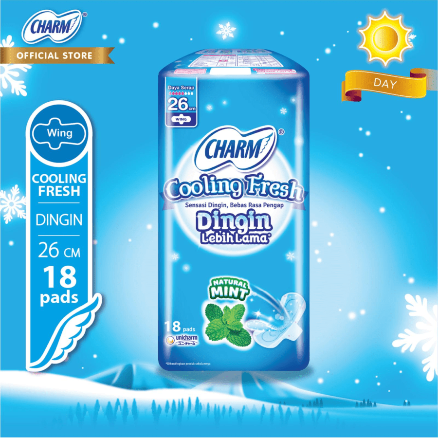 Charm Cooling Fresh Wing 26cm Pembalut Kewanitaan
