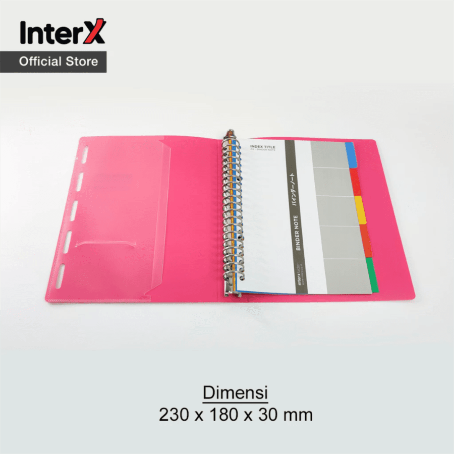 InterX Folder Binder Note 20 Ring Metal Pasteldream A5 Pink