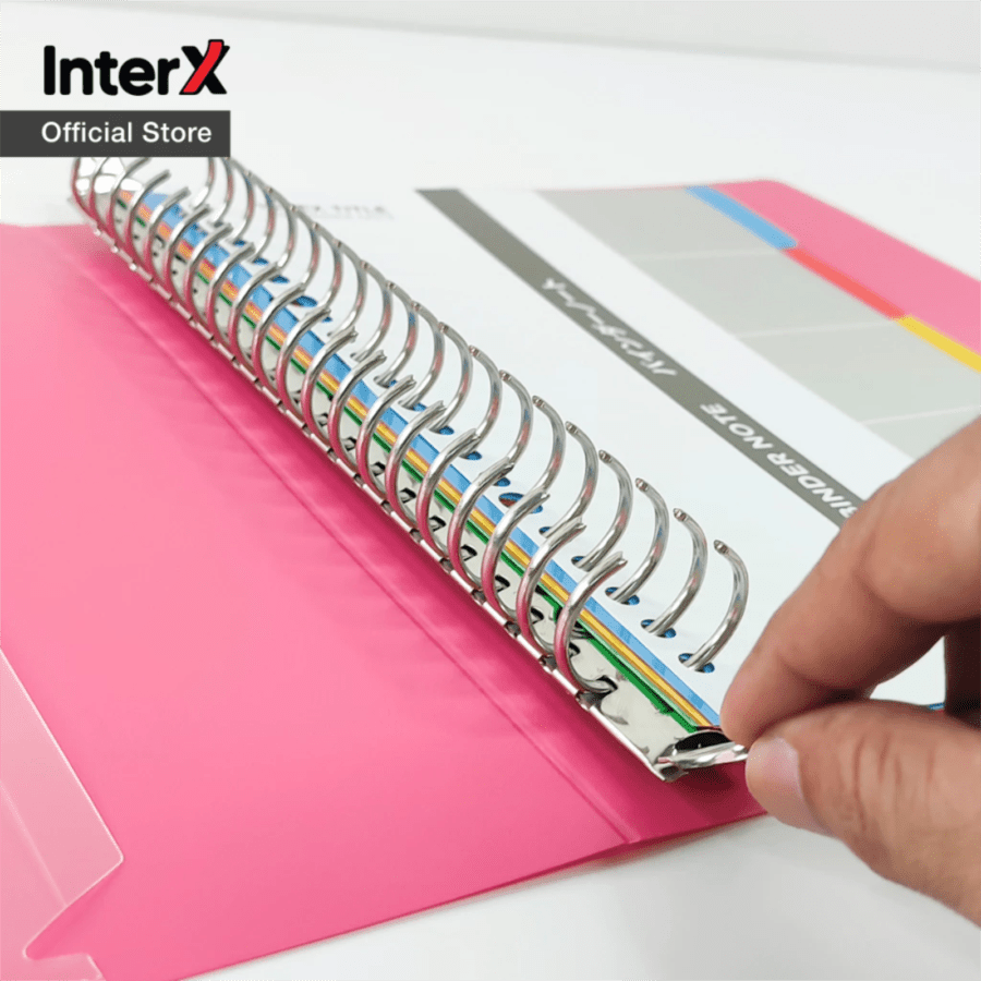 InterX Folder Binder Note 20 Ring Metal Pasteldream A5 Pink