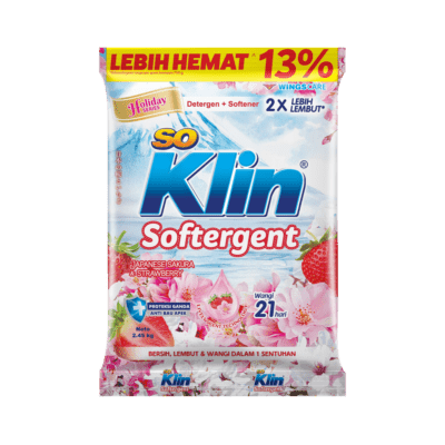 SoKlin Softergent Japanese Sakura & Strawberry Deterjen Bubuk