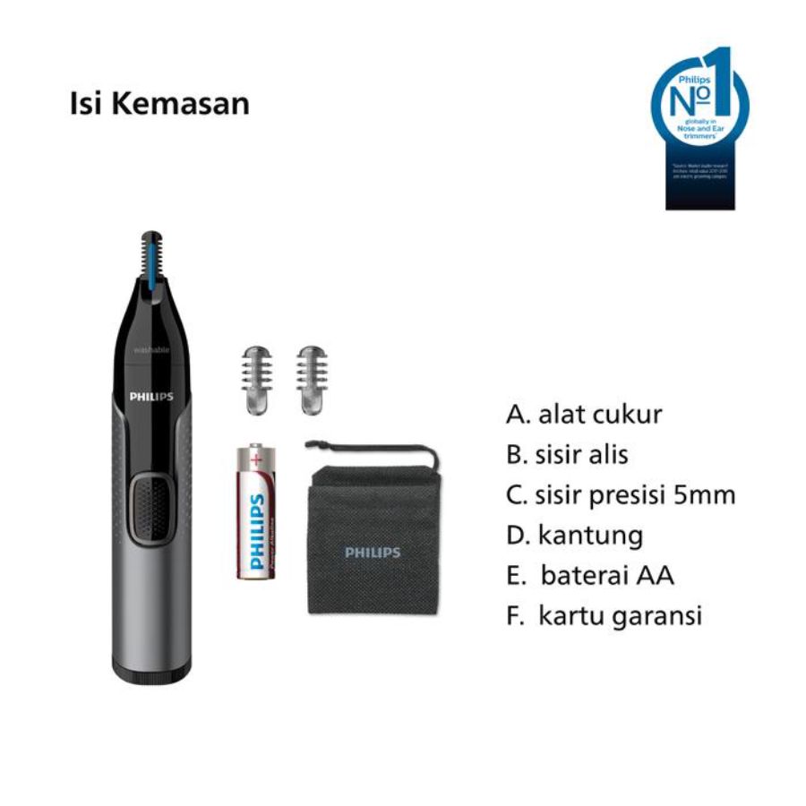 Philips Nose Trimmer 3000 Trimmer Bulu Hidung & Alis NT3650/16