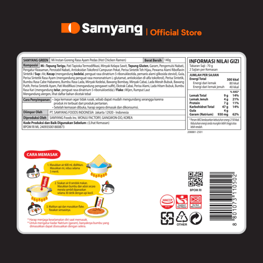 Samyang Hot Chicken Ramen Buldak Original Mie Instan Cup