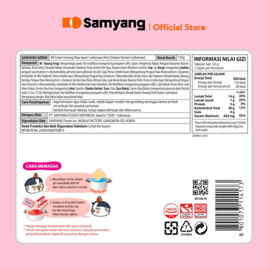 Samyang Hot Chicken Ramen Buldak Carbonara Mie Instan Cup