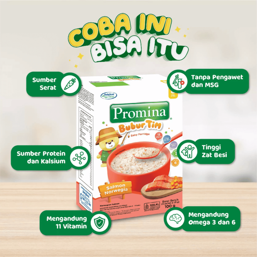 Promina Bubur Tim Salmon Norwegia Bubur Bayi 8+ Bulan