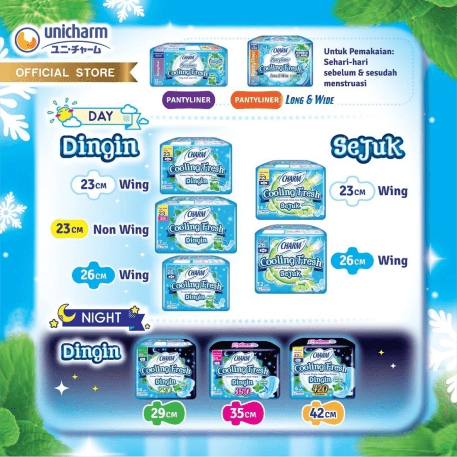 Charm Cooling Fresh Wing 23cm Pembalut Kewanitaan