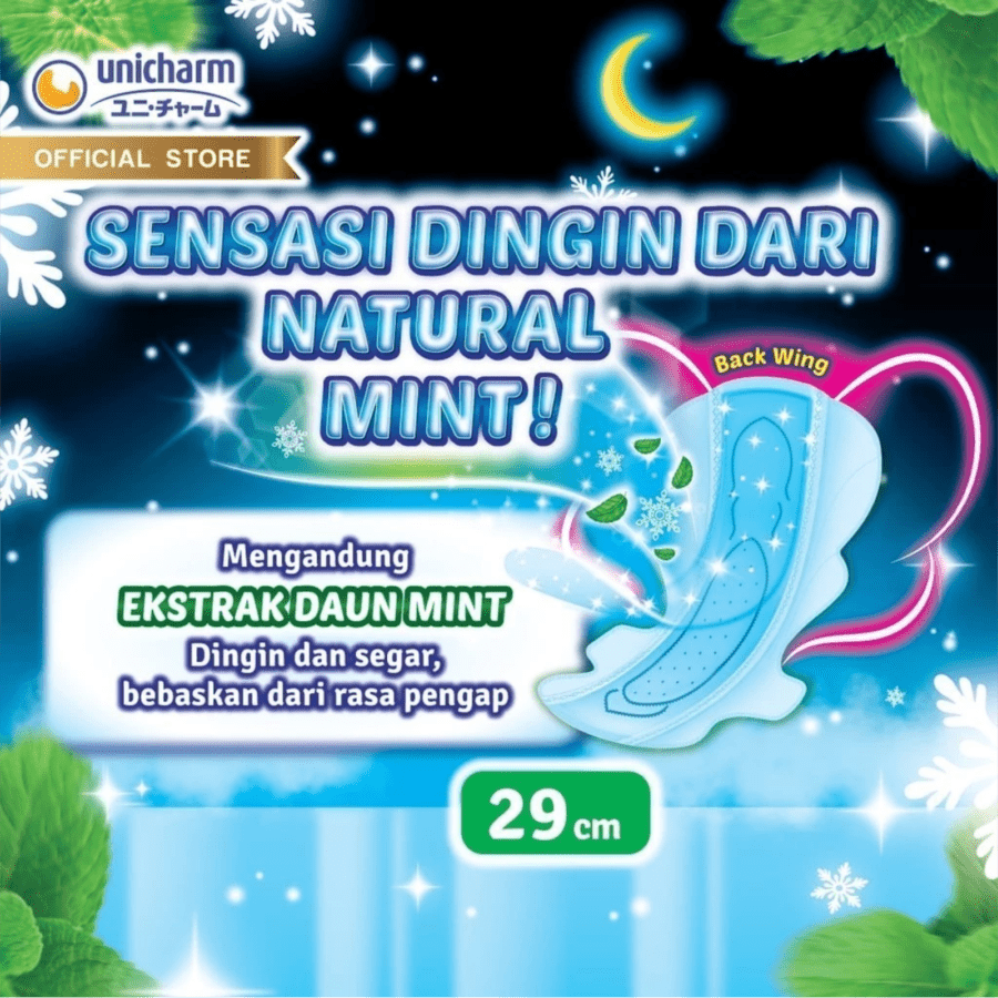 Charm Cooling Fresh Natural Mint Wing 29 cm Pembalut Kewanitaan