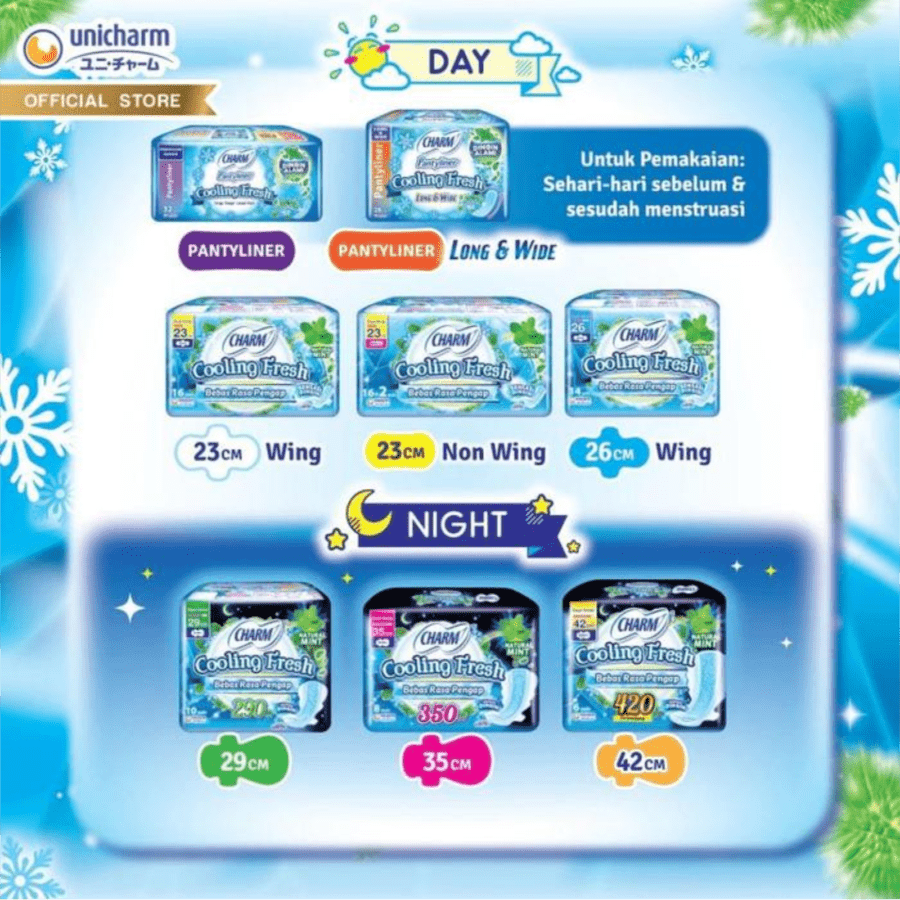 Charm Cooling Fresh Wing 26cm Pembalut Kewanitaan