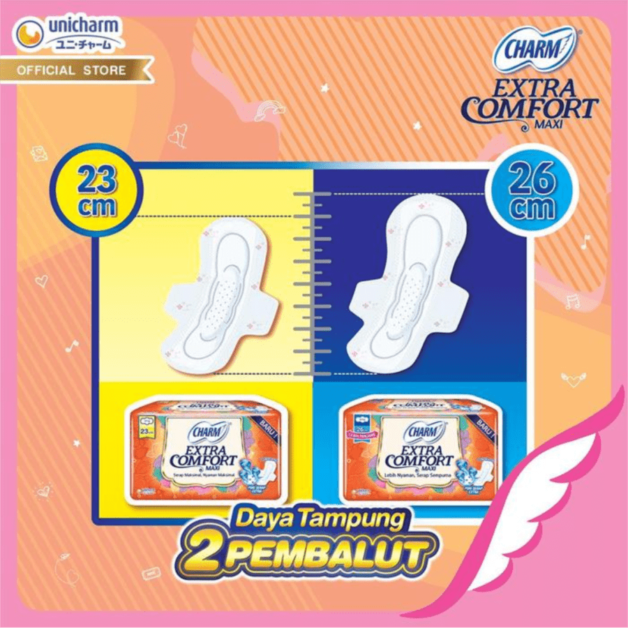 Charm Extra Comfort Maxi Non Wing 26cm Pembalut Kewanitaan