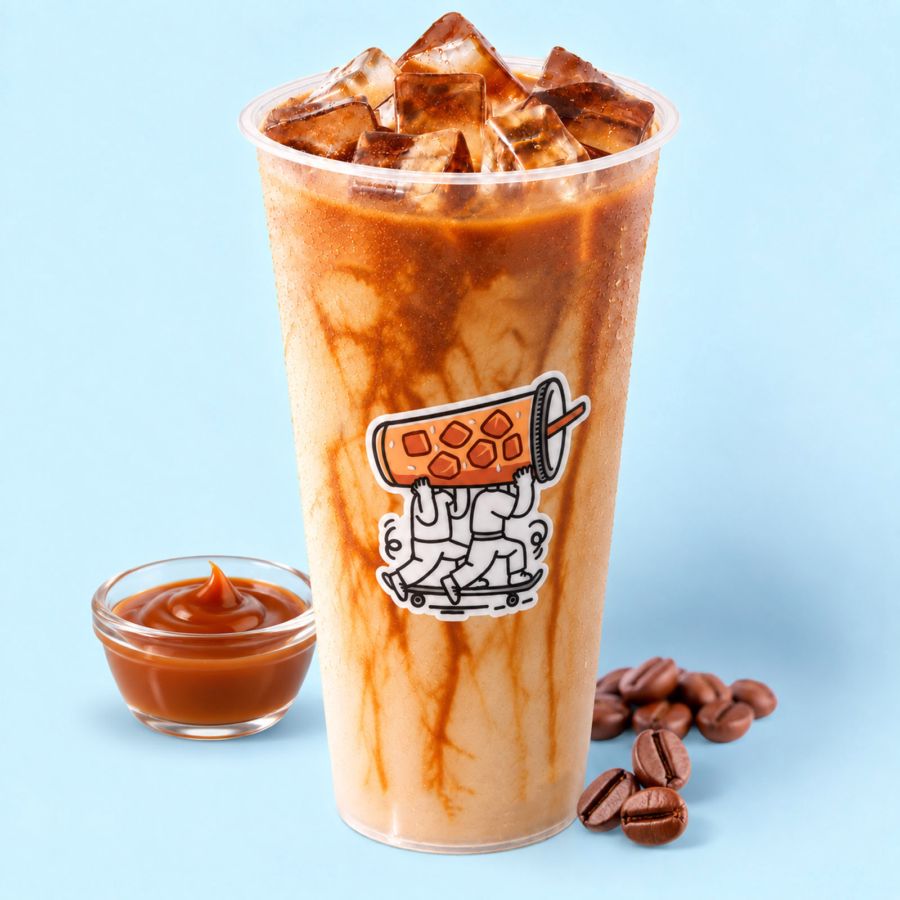 Iced Salted Caramel Latte (Espresso Base) - Large