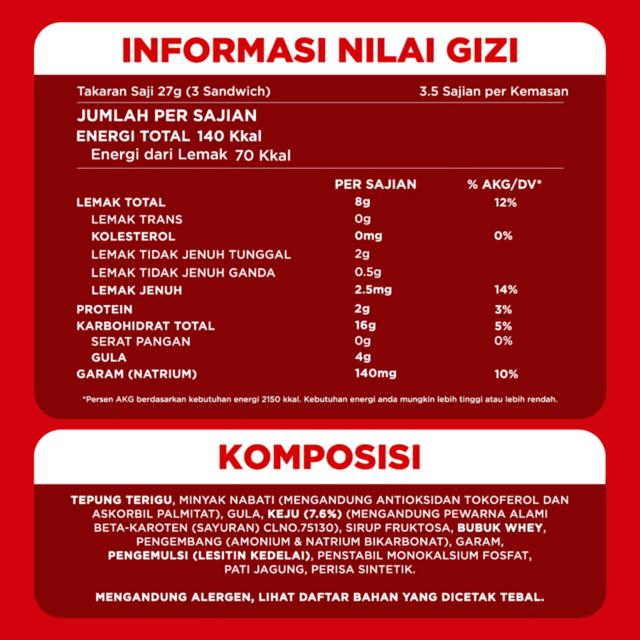 Ritz Keju Biskuit Sandwich