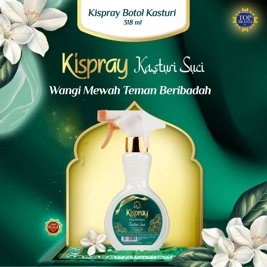Kispray Kasturi Suci Pelicin Pakaian Botol