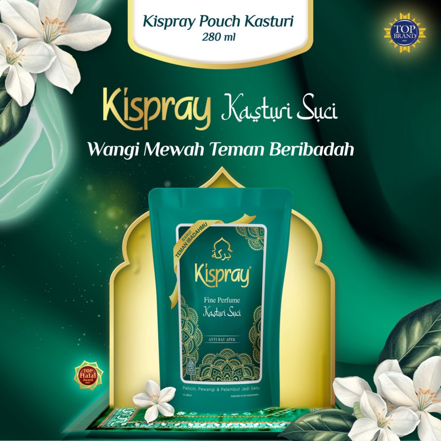 Kispray Kasturi Pelicin Pakaian Refill 280 ml