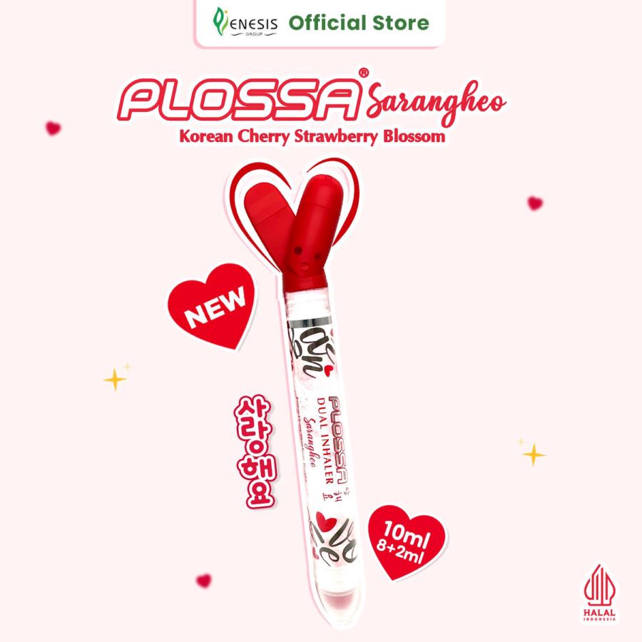Plossa Sarangheo Korean Strawberry Dual Inhaler Minyak Angin