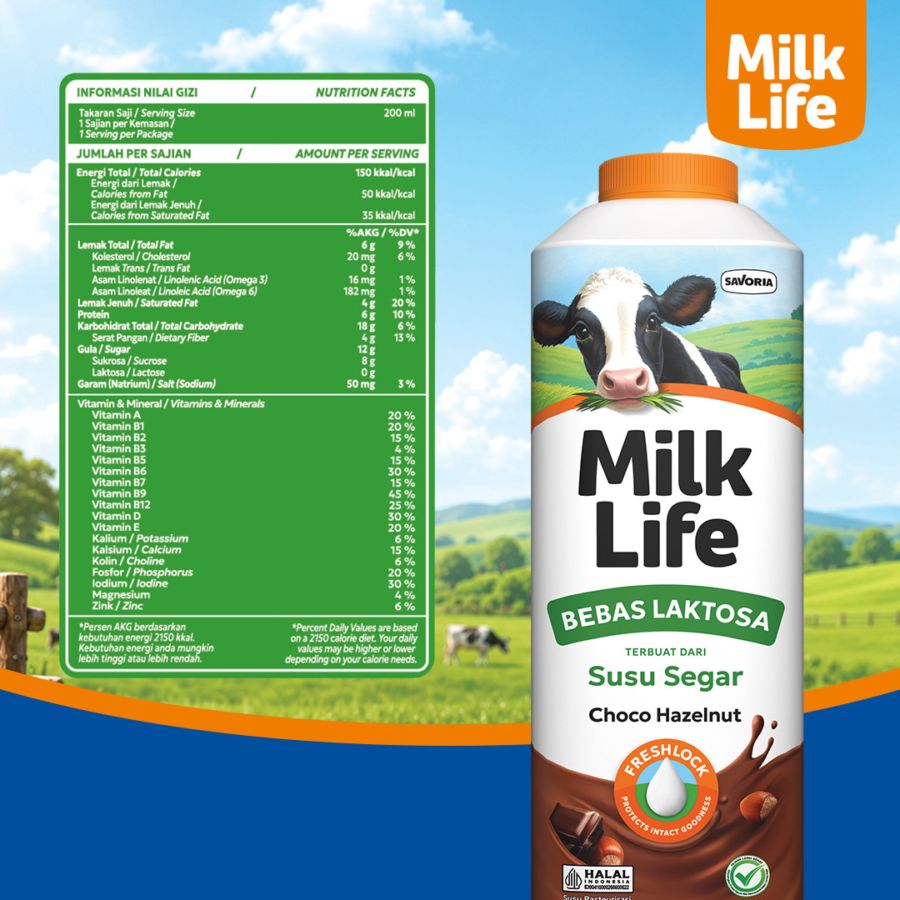 Milk Life Fresh Milk Lactose Free Choco Hazelnut